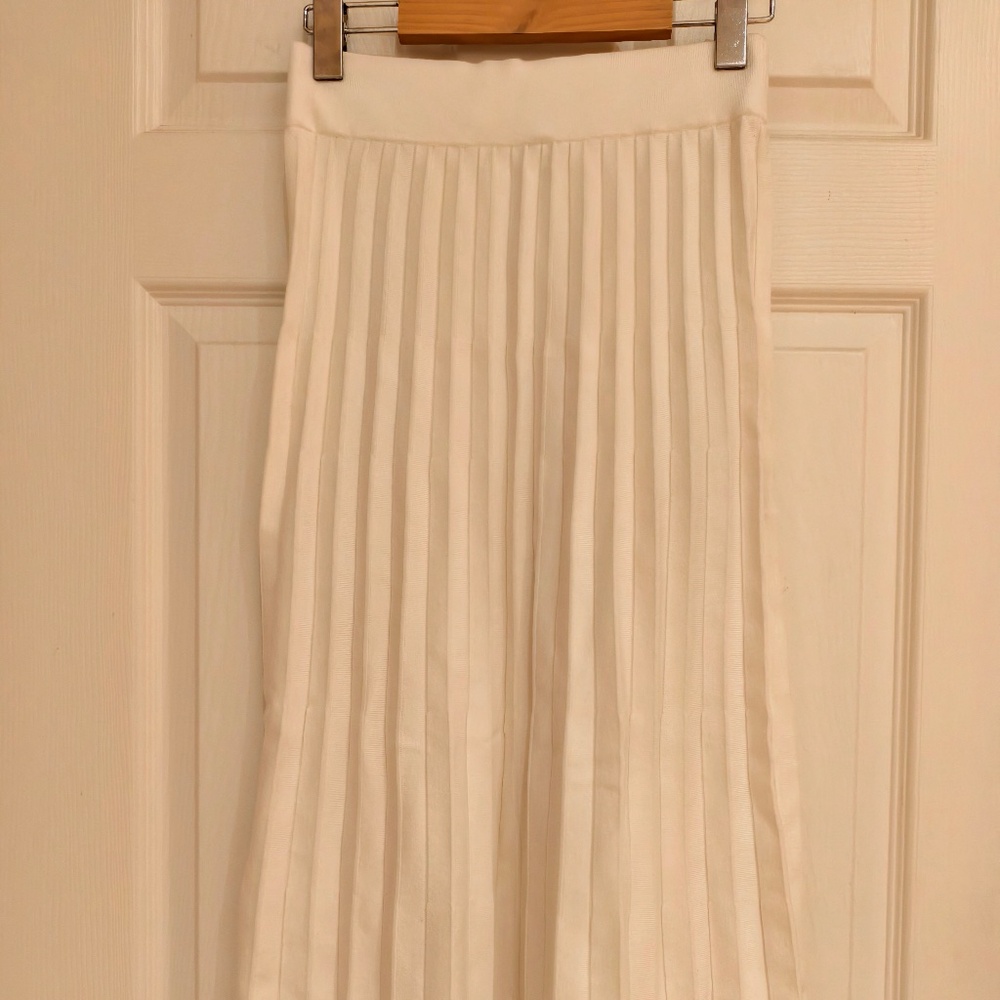 Sézane La Maille Ribbed Knit Midi Skirt